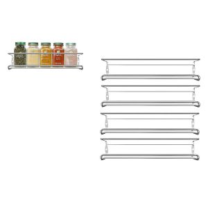 Ensemble De 4 &Eacute;tag&egrave;res Murales En Acier Au Carbone Pour &Eacute;pices De Cuisine, Organisateur De Rangement Pour Bocaux Et Condiments - Neuf