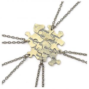 Bronze Gravé Sisters Friends Forever Puzzle Piece Pendentif Colliers Pour Meilleur Ami Bbf Amitié, Set De 5 - Neuf