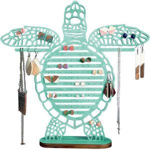Porte Bijoux Femme En Bois, Rangement Bijoux, Presentoir Bijoux De Tortues, Porte Boucle D'Oreille 99 Emplacements, Presentoir Boucle D'Oreille, Porte Collier Pour Bagues, Bracelets, Colliers - Neuf