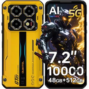 OUKITEL WP60 5G Smartphone 7.2" 48GO+512GO 108MP Dual SIM/NFC Orange - Neuf