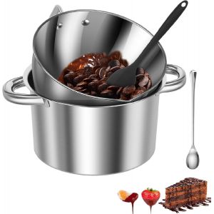 Subzonal-Lot De 4 Bols &Agrave; Fondre Au Bain-Marie - En Acier Inoxydable 304 - Avec Spatule En Silicone Et Cuill&egrave;re - Bol De Cuisine, Bol &Agrave; Fusion, Casserole &Agrave; Fondue Au Chocolat, Fromage, Sucre, Beurre, - Neuf