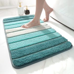 Tapis Salle de Bain Antiderapant 50 x 80 cm,Extra Doux,Lavable en Machine,Absorbant l'eau,Turquoise - Neuf