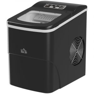 T1003-01-16510 &ndash; Givrier autolimiteur avec dispensateur de glace, capacit&eacute; de 12 kg sur 24 h, cubes, en PVC, sans BPA, &eacute;cran LCD, r&eacute;servoir d'eau de 1,8 L, 9 cubes en 8 minutes, couleur noire, - Neuf