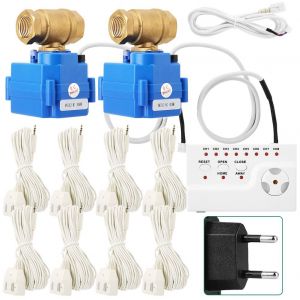 Detecteur de fuite d'eau intelligent, alarme, vanne d'arret automatique, systeme de securite domestique DN15 (prise UE) - Neuf