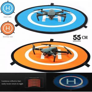 1 x plateforme d'atterrissage pliable réversible pour drone (55 cm, bleu/orange) - Neuf