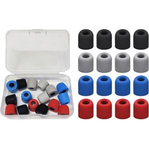 16 pièces Bouchons d'oreille en Mousse à mémoire de Forme avec 1 boîte de Rangement Bouchons d'oreille de Remplacement Couverture insonorisée pour Casque antibruit tête d'écouteur Bouchons d'o - Neuf