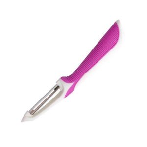 &Eacute;plucheur De L&eacute;gumes Et De Fruits, &Eacute;plucheur De L&eacute;gumes, &Eacute;plucheur De Pommes De Terre, &Eacute;plucheur De Fruits, Adapt&eacute; &Agrave; La Cuisine, Antid&eacute;rapant, Multifonction, Rotation &Agrave; 120&deg;, Design &Agrave; Creuser, Lame En Acier Inoxydable, 18 X 2,5 Cm, Blanc Et Violet. - Neuf