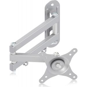 Support Tv Mural Pour Moniteur Et T&eacute;l&eacute;vision Plat/Incurv&eacute; De 13-32 Pouces, Rotation &Agrave; 360&deg; Inclinaison 20&deg;, Vesa 75X75 / 100X100Mm Jusqu'&Agrave; 13 Kg, Support Mural Tv, Argent, Ma2720S - Neuf