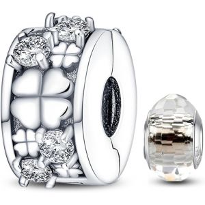 Eryi-925 En Argent Sterling Stopper Spacer Bead Charme Pour Femme Clip Charms Perles Compatible Avec Le Bracelet Pandora (With One Space Bead) - Neuf