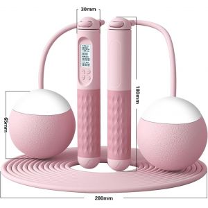Rose Sans Fil De Chandail Avec Compteur Sans Fil De Chandail Avec 2-En-1 Sans Fil, Boule, Pondérée Pull Avec Compteur De Calories, Réglable Enchevêtrement Libre, Adapté Pour - Neuf