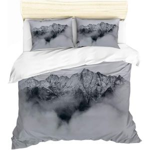Housse De Couette Montagne Parures De Lit Personne Montagne Peak Naturel Paysages Montagne De Neige Prendre Une Photo Num&iquest;&iquest;Rique Imprimer Literie Et Taie D'oreiller (Style , X Cm - Neuf