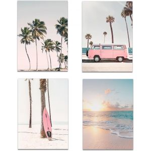 Eryi-Lot De Posters Décoratifs Sur Toile De Plage Maritime - Motif Nature - Paysage Naturel - Impression Sur Toile - Pour Chambre À Coucher De Soleil - Sans Cadre - 30 X 20 Cm - Neuf