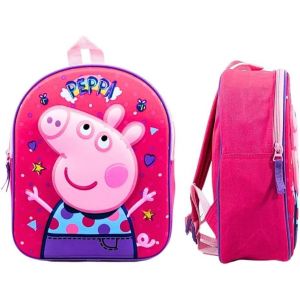 CHECARZHN--NO1-Sac À Dos Fille - 3D - Peppa Pig - Rose - Enfant - Ecole - Maternelle - Garderie - Crèche - Cartable Fille - Taille 32 Cm - Bretelles Réglables - Idée Cadeau - Neuf