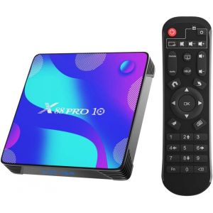 VornixorSarlshop-Android 11 TV Box, Android Box 4Go RAM 32Go ROM RK3318 Quad-Core 64bit Cortex-A53 Support 2.4/5.0GHz Dual-Band WiFi BT4.0 3D 4K 10/100M Ethernet HD 2.0 Smart TV Box - Neuf