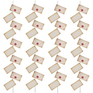 MEVRONISSHOP-Banni&egrave;re de d&eacute;coration flottante magique &agrave; 4 cordes avec 40 belles cartes d'enveloppe et ficelle transparente suspendable pour f&ecirc;te de No&euml;l, Halloween, anniversaire, remise de dipl&ocirc;me, b - Neuf