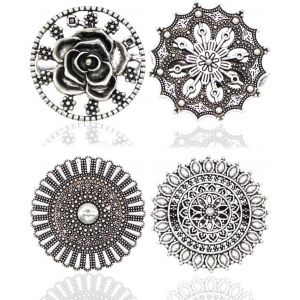 Kjdal-4 Pi&egrave;ces Pinces &Agrave; Cardigan Femme,Broches Et Pins Pour Femme,Pull Vintage Florales Rondes Cr&eacute;ative Pince &Agrave; Cardigan Exquis &Eacute;l&eacute;gant M&eacute;tal Pinces &Agrave; Chandail Pour Femmes Filles Portant - Neuf