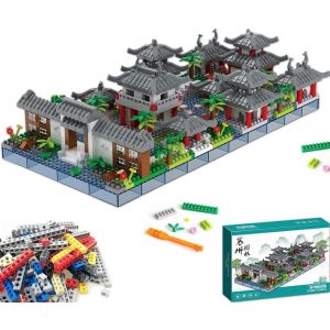 lbgwp60-Mini Chino Blocs Jeu De Maquettes - 1800 Pi&egrave;ces Suzhou Ensemble De Blocs De Construction, Jeux De Blocs De Jardin Classiques, L'Architecture Chino Antique, Mini Blocs De Construction - Neuf