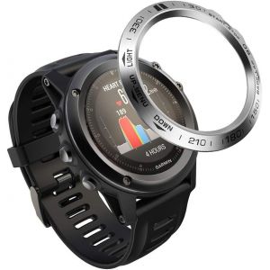 Bague De Lunette Compatible Avec Garmin Fenix 3/Fenix 3 Hr, Bande Adh&eacute;sive Anti-Rayures En Acier Inoxydable Cadre Protection Circulaire Pour B-Argent/Noir, Hqlg213881[LET9130949] - Neuf