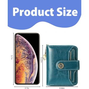 CAUC-1PCS Portefeuilles Femme Petit Portefeuille &agrave; Deux Volets en Cuir Vegan RFID Blocage Poche zipp&eacute;e pour pi&egrave;ces de Monnaie - Neuf