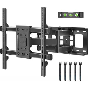 VornixorSarlshop-Support Mural TV pour T&eacute;l&eacute;vision Plat et Incurv&eacute; LCD LED 32-84 Pouces jusqu'&agrave; 60KG, Support TV Mural orientable et Inclinable, Bras Doubles Solides et Robustes, Max VESA 600x400mm - Neuf