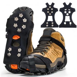 1 Paire De Crampons Antiderapants Pour Chaussures, 10 Crampons Pour Chaussures, Bottes, Crampons Pour La Marche En Exterieur Sur Neige Et Glace - Neuf