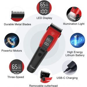 Tondeuse Pour Chiens Tondeuse Électrique Professionnelle Pour Animaux Avec 7500rpm Tondeuse Chien Chat Tondeuse Pour Chiens Sans Fil Lumière Auxiliaire - Neuf