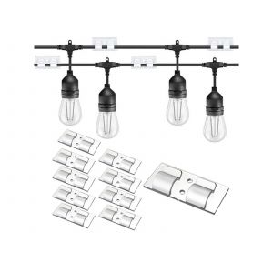 Lot de 10 crochets adh&eacute;sifs pour guirlandes lumineuses, supports de c&acirc;ble pour usage ext&eacute;rieur - Neuf