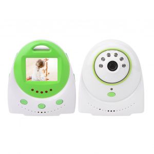 Babyphone numerique sans fil LCD 2,4 pouces 2,4 GHz, detection de temperature, musique, ecran TV, commande vocale, alarme, camera avec interphone infrarouge, prise 110-240 V US - Neuf