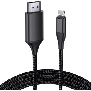 ERYI-Câble Hdmi Pour Iphone 4M, Connecteur Adaptateur De Câble Hdmi Hdtv 1080P Amélioré, Convertisseur Compatible Avec L'Écran De Synchronisation Vidéo Av Numérique Pour Appareils Iphone/I-Pad - Neuf