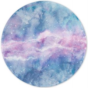 Tapis De Souris Rond, Tapis Souris Pour Ordinateur Pc Bureau Portable, Étanche Surface Lisse, Base Antidérapante En Caoutchouc, Avec Bord Cousu, Marbre Rayé Violet - Neuf