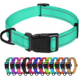 Collier Pour Chien, Collier En Nylon R&eacute;fl&eacute;chissant R&eacute;glable Classique Convient Pour Moyens Chiens, Noir, 2.5cm Largeur - Neuf
