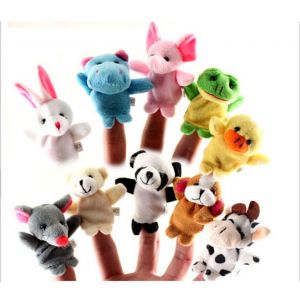 Lot de 10 jouets mignons pour les doigts, marionnettes à doigts, peluches douces, animaux, 7 x 3 cm - Neuf