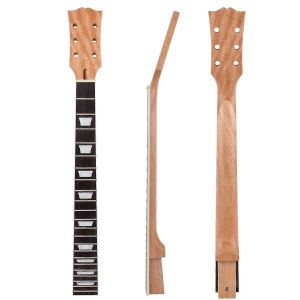 Manche De Guitare Electrique, Tete De Manche En Forme De Pagaie, Pieces De Rechange Non Finies (Incrustations Trapezo&iuml;dales Blanches) - Neuf