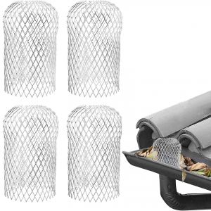 Lot de 4 prot&egrave;ge-goutti&egrave;res - Protection de descente de goutti&egrave;re en aluminium, cr&eacute;pine extensible pour feuilles - Neuf