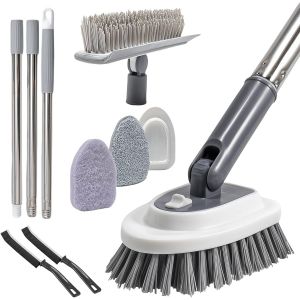 ChenQuanSarl-3 In 1 De Nettoyage Salle De Bain, De Nettoyage De Douche, 7 Diff&eacute;rentes Brush Pour Salle De Bain, Pour Salle De Bain, Baignoire, Mur, Sol, Cuisine, Plinthe - Neuf