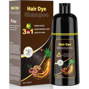 Eryi-Brun Foncé Cheveux Hommes Femmes 3 - En - 1 Teinture Shampooing Pour La Couverture Grise Immédiate Herbal Naturel Teinture Cheveux Shampooing - Neuf