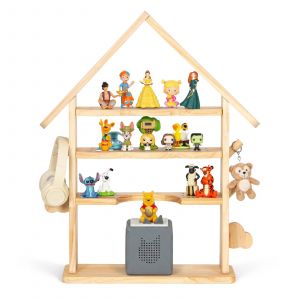 Todeco &Eacute;tag&egrave;re magn&eacute;tique en Bois, pour Tonie Box et Tonies, Jusqu'&agrave; 30-40 Tonies, Aimants Renforc&eacute;s, Crochets Lat&eacute;raux, &Eacute;tag&egrave;re autoportante pour Chambre d&iquest;Enfant, Conception de cabanes - Neuf