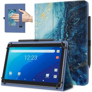 Coque Universel pour Tablette Androiod de 10,1 Pouces avec Boucle pour Stylet, Coque L&eacute;ger et Pliable avec Main pour Toutes Les Tablettes &agrave; &Eacute;cran Tactile de 9,6 &agrave; 11 Pouces, Dorure - Neuf