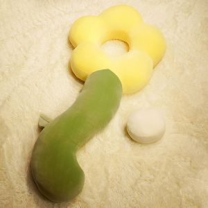 HJLIAN Coussin a fleurs de style nordique en forme de tournesol, coussin long pour canape, decoration d'interieur, jaune, 130 cm - Neuf