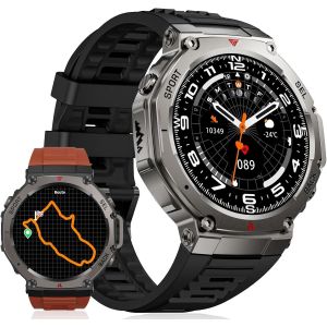 Montre Connectée Homme (Réponse/Appel), Fitness Tracker Gps 1,43"" Amoled Étanchéité 5atm, Moniteur Sommeil Fréquence Cardiaque 530mah Outdoor Montre Intelligente Pour Android Ios - Neuf