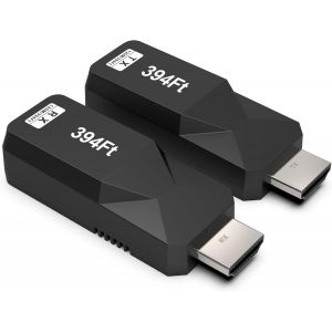 HDMI over Ethernet Extension 120m/394ft,1080P @ 60Hz HDMI Extension Adapter Transmission Via Cable Cat5e/6/7/8,EDID,Plug and Play,No Latency and Lossless Compression - Neuf