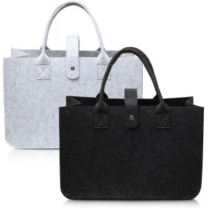 Sjzg-2 Pi&egrave;ces Sac Shopping En Feutre, Sac De Rangement Pliable En Feutre,Sac &Agrave; Provisions R&eacute;utilisable, Adapt&eacute; &Agrave; La Vie Quotidienne, Au Camping, Aux Voyages, Au Shopping - Neuf