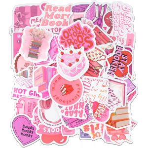 Lot De 60 Autocollants Esthétiques En Vinyle Pour Scrapbooking, Ordinateur Portable, Valise, Guitare, Skateboard - Rose - Neuf