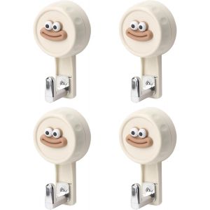 Eryi-Lot De 4 Crochet Ventouse Puissante 5kg Porte Manteau Salle De Bain Sans Perçage Plastique Réutilisables Pour Enfants Cuisine Et Salle De Bain(Beige) - Neuf