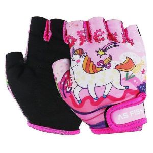 Gants De Cyclisme Demi-Doigts Pour Enfants ¿ Antidérapants, Absorbant Les Chocs Et Respirants En Lycra Pour Le Cyclisme, Le Skateboard Et Les Sports De Plein Air ¿ Rose - Neuf