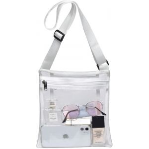 nzqaf-Sac Transparent TPU Sac à Bandoulière Transparent Homme et Femme Sac de Concert Transparent Sac Approuvé par Les Stades Clear Bag Petit Sac à Main Transparent pour Festivals Voyage Sport - Neuf