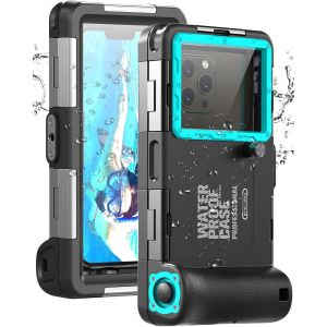 Subzonal-Pochette &Eacute;tanche Universelle Ipx8 - Coque Protection Plong&eacute;e 15m - Compatible Iphone, Samsung, Huawei, Xiaomi, Oppo, Vivo, Lg - Smartphones 4.7-6.8"" - Housse Sous-Marine (Noir/Bleu-Vert) - Neuf