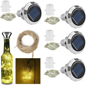 KAL-Lot De 4 Led Bouteille Lumières, 2M 20 Leds Bouteille Guirlande Lampes De Bouteille, Guirlande Lumineuse Bouteille Pour Mariage, Party, Diy, Noël, Blanc Chaud - Neuf