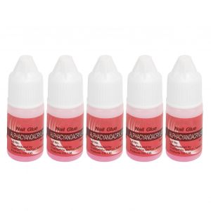 Lot De 5 Colles Pour Ongles A Sechage Rapide, Pinceau Fin, Pour Decorations En Strass - Neuf