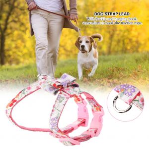 Hjlian Harnais Pour Chien Avec Noud Papillon Reglable Et Souple (Rose, Taille M) - Neuf